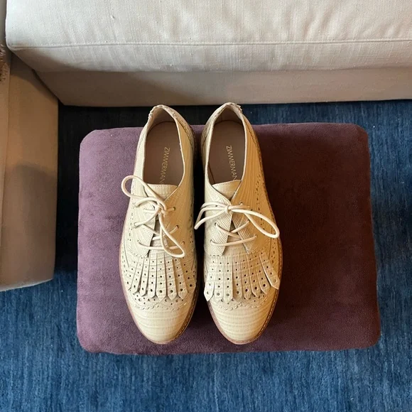 Zimmermann Cream Platform with Brogue Detailing - Picture 3 of 8